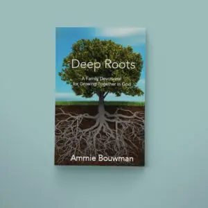 A book cover with an image of a tree and the title deep roots.