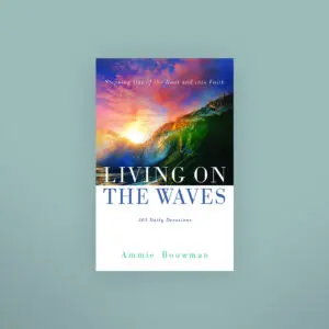 A book cover with an image of the ocean and sunset.