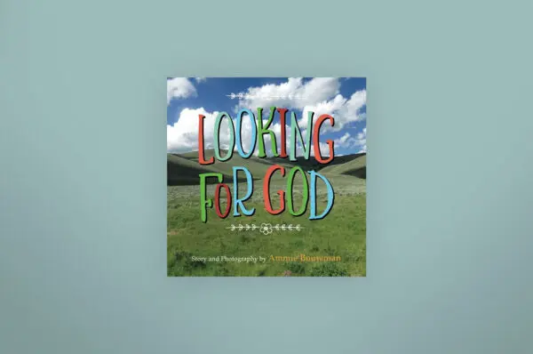 A book cover with the words looking for god written in colorful letters.