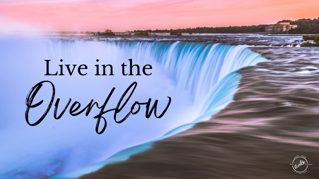 A waterfall with the words live in the overflow