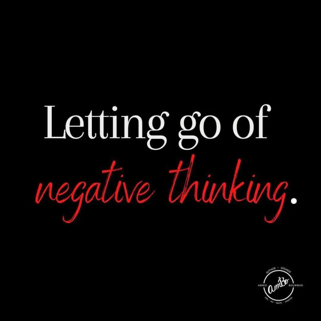 A black background with the words letting go of negative thinking.