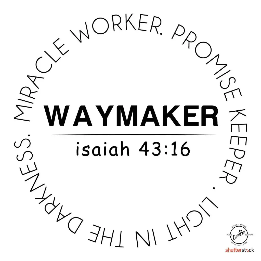 A circle with the words " waymaker " in it.