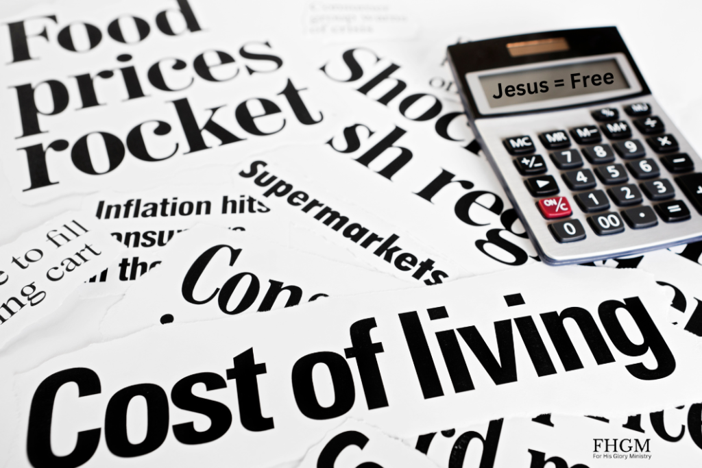 A calculator sitting on top of some newspaper.