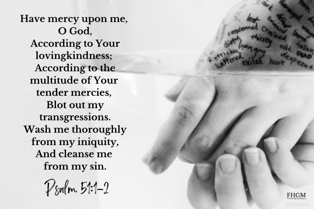 A person holding their hand with the words psalm 5 3 : 1-2 written on it.